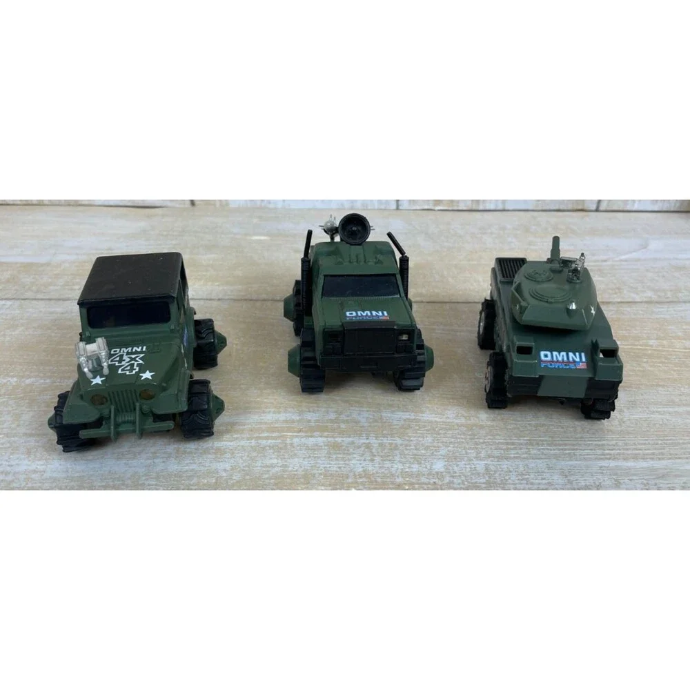Vintage 1981 Set of 3 LJN Rough Riders 4x4 OMNI Force US Military Trucks *READ